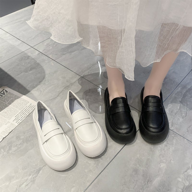 White Beanie Shoes For Women With Soft Soles That Are Not Tiring For Feet, 2025 Spring And Style Flats Soles, Thick Soles, Flats Shoes, Trbottomy White Shoes - Image 2